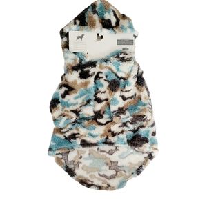 Grayson Pup Camo Sherpa Dog Hoodie Blue Size L NWT